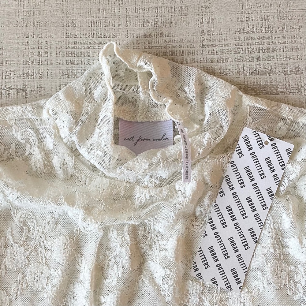 Urban Outfitters Out From Under Luna Lace Lettuce Trim Longsleeve